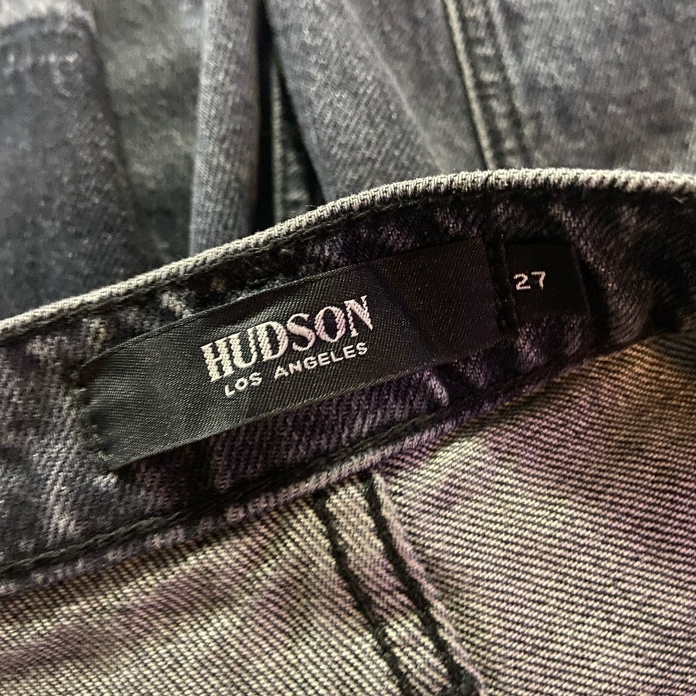 Hudson Jeans High Rise Straight Leg Jeans in Washed Black - Picture 9 of 10